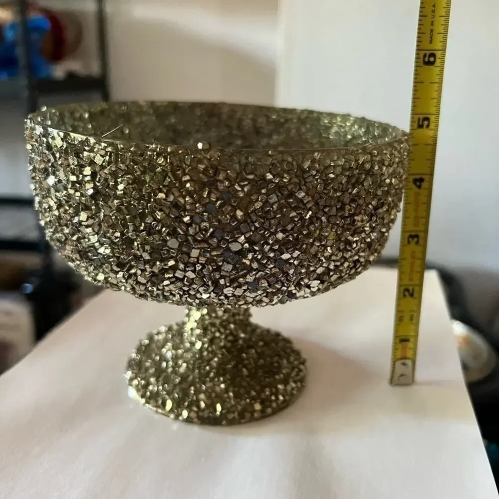 Vase Silver Glitter Home Accent Decor Hold flowers or other decoration